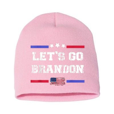 Let's Go Brandon Conservative Anti Liberal US Flag Short Acrylic Beanie