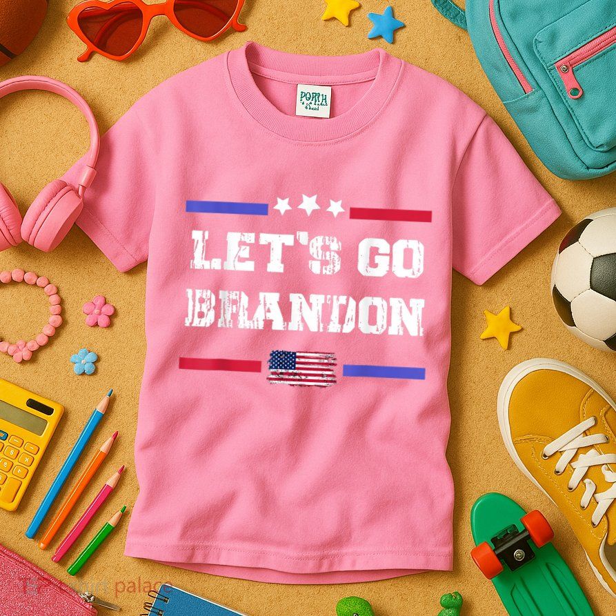 Let's Go Brandon Conservative Anti Liberal US Flag Kids T-Shirt