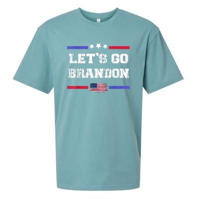 Let's Go Brandon Conservative Anti Liberal US Flag Sueded Cloud Jersey T-Shirt