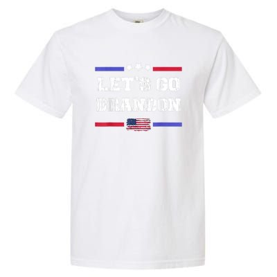 Let's Go Brandon Conservative Anti Liberal US Flag Garment-Dyed Heavyweight T-Shirt