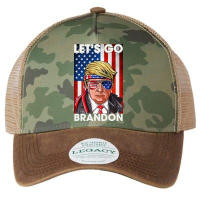 Lets Go Brandon American Flag Trump 4th Of July Patriotic Legacy Tie Dye Trucker Hat