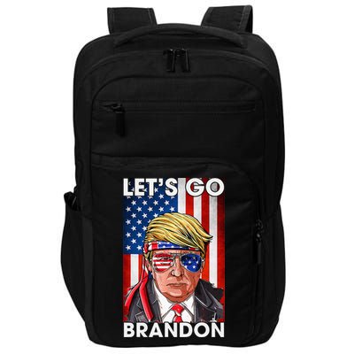Lets Go Brandon American Flag Trump 4th Of July Patriotic Impact Tech Backpack