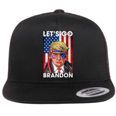 Lets Go Brandon American Flag Trump 4th Of July Patriotic Flatbill Hat