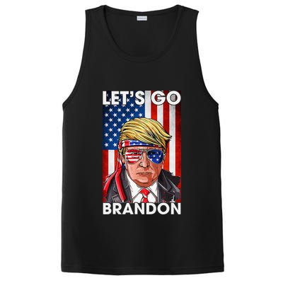 Lets Go Brandon American Flag Trump 4th Of July Patriotic PosiCharge Competitor Tank