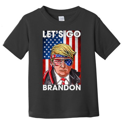 Lets Go Brandon American Flag Trump 4th Of July Patriotic Toddler T-Shirt
