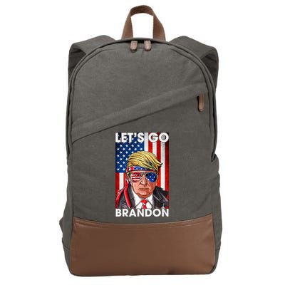 Lets Go Brandon American Flag Trump 4th Of July Patriotic Cotton Canvas Backpack