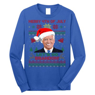 LetS Go Brandon Anti Biden Trump Santa Biden Ugly Christmas Gift Long Sleeve Shirt