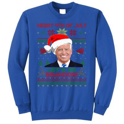 LetS Go Brandon Anti Biden Trump Santa Biden Ugly Christmas Gift Sweatshirt