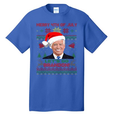 LetS Go Brandon Anti Biden Trump Santa Biden Ugly Christmas Gift Tall T-Shirt