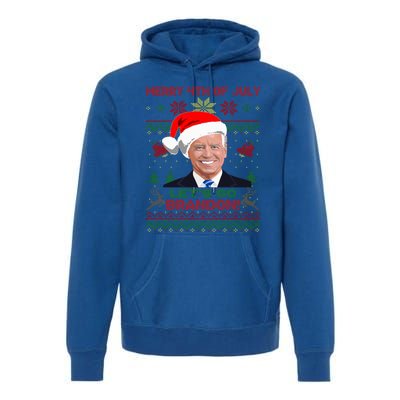 LetS Go Brandon Anti Biden Trump Santa Biden Ugly Christmas Gift Premium Hoodie