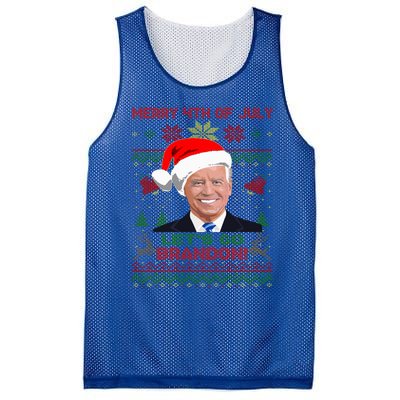 LetS Go Brandon Anti Biden Trump Santa Biden Ugly Christmas Gift Mesh Reversible Basketball Jersey Tank