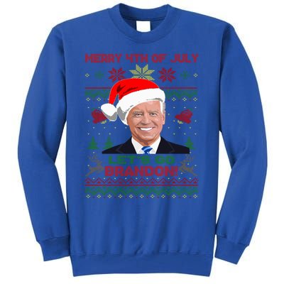 LetS Go Brandon Anti Biden Trump Santa Biden Ugly Christmas Gift Tall Sweatshirt