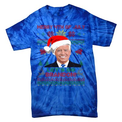 LetS Go Brandon Anti Biden Trump Santa Biden Ugly Christmas Gift Tie-Dye T-Shirt