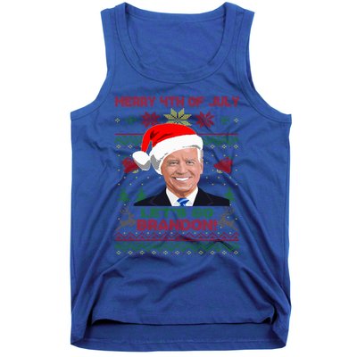 LetS Go Brandon Anti Biden Trump Santa Biden Ugly Christmas Gift Tank Top