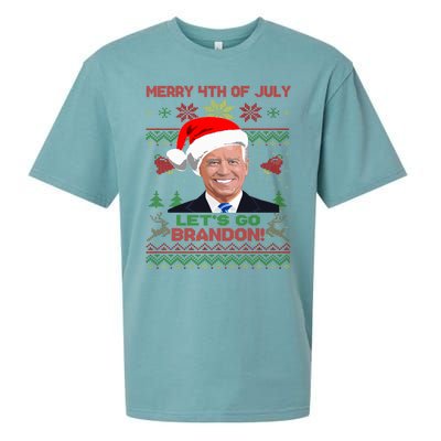 LetS Go Brandon Anti Biden Trump Santa Biden Ugly Christmas Gift Sueded Cloud Jersey T-Shirt