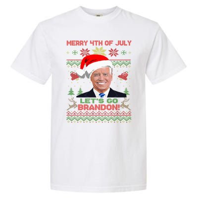 LetS Go Brandon Anti Biden Trump Santa Biden Ugly Christmas Gift Garment-Dyed Heavyweight T-Shirt