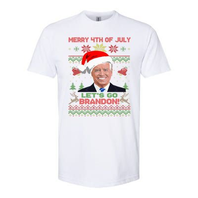 LetS Go Brandon Anti Biden Trump Santa Biden Ugly Christmas Gift Softstyle CVC T-Shirt