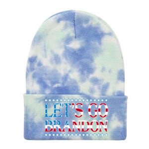 Lets Go Brandon Meaningful Gift American Flag Funny LetS Go Brandon Gift Tie Dye 12in Knit Beanie