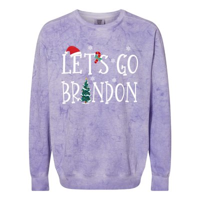 Let's Go Braden Brandon Conservative Anti Liberal Santa Hat Colorblast Crewneck Sweatshirt