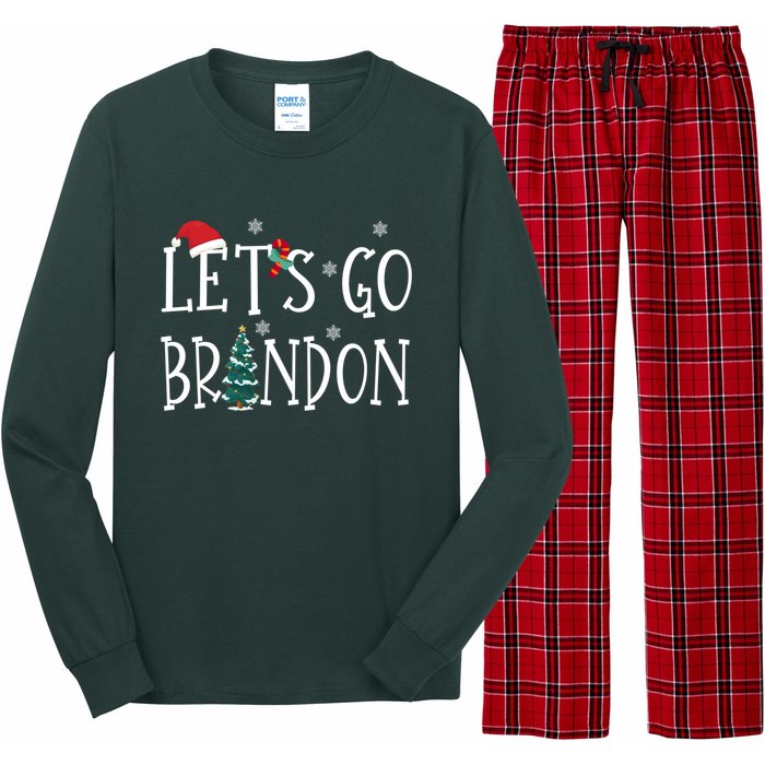 Let's Go Braden Brandon Conservative Anti Liberal Santa Hat Long Sleeve Pajama Set