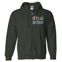 Let's Go Braden Brandon Conservative Anti Liberal Santa Hat Full Zip Hoodie