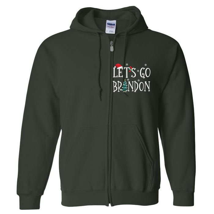 Let's Go Braden Brandon Conservative Anti Liberal Santa Hat Full Zip Hoodie