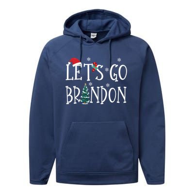 Let's Go Braden Brandon Conservative Anti Liberal Santa Hat Performance Fleece Hoodie