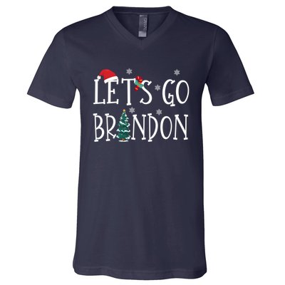 Let's Go Braden Brandon Conservative Anti Liberal Santa Hat V-Neck T-Shirt