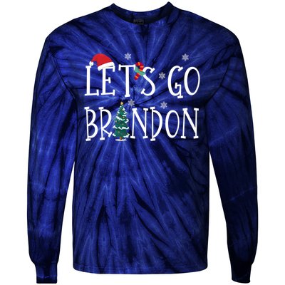 Let's Go Braden Brandon Conservative Anti Liberal Santa Hat Tie-Dye Long Sleeve Shirt