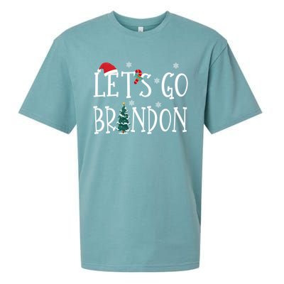 Let's Go Braden Brandon Conservative Anti Liberal Santa Hat Sueded Cloud Jersey T-Shirt