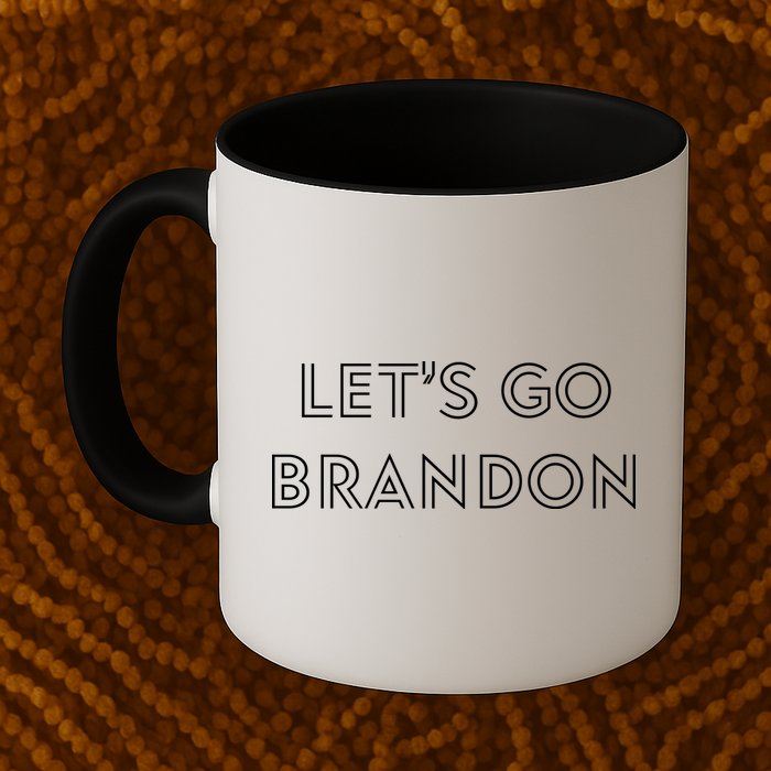 Lets Go Brandon Retro Font Mug