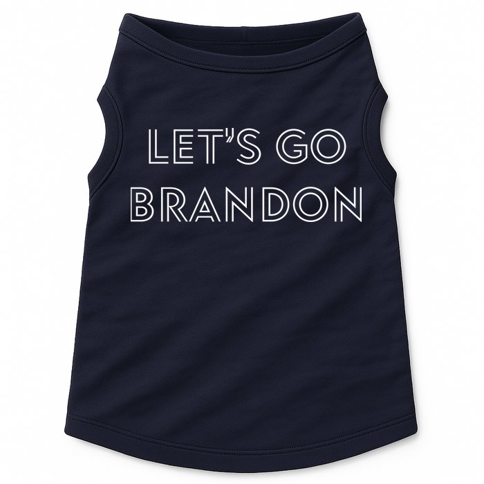 Lets Go Brandon Retro Font Doggie Tank
