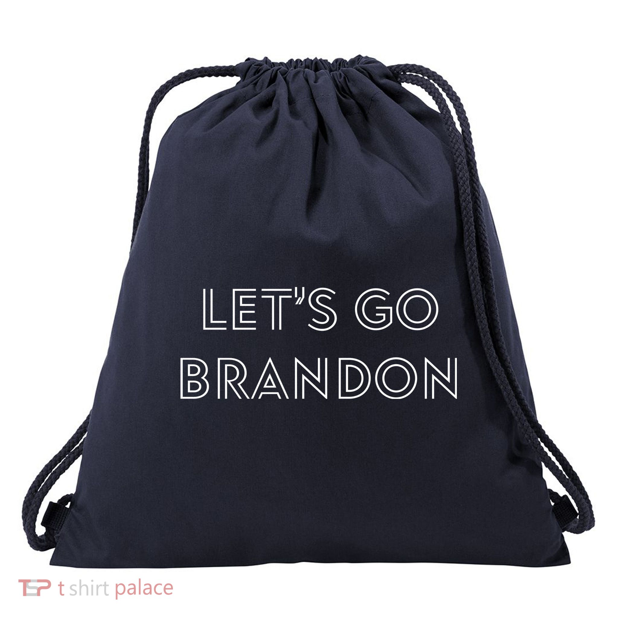 Lets Go Brandon Retro Font Drawstring Bag