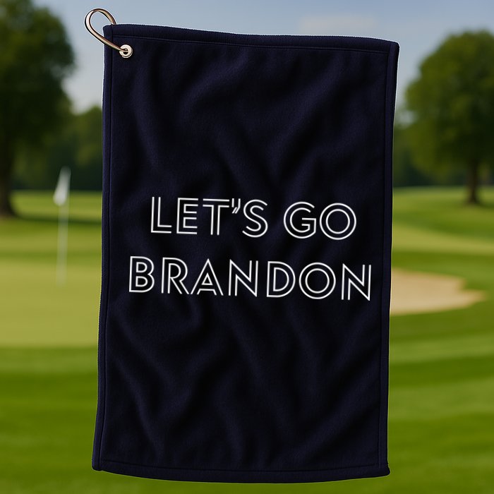 Lets Go Brandon Retro Font Golf Towel