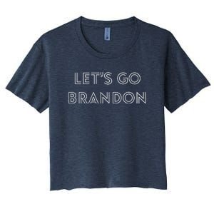 Lets Go Brandon Retro Font Women's Crop Top Tee