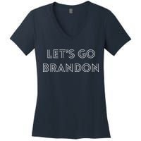 Lets Go Brandon Retro Font Women's V-Neck T-Shirt