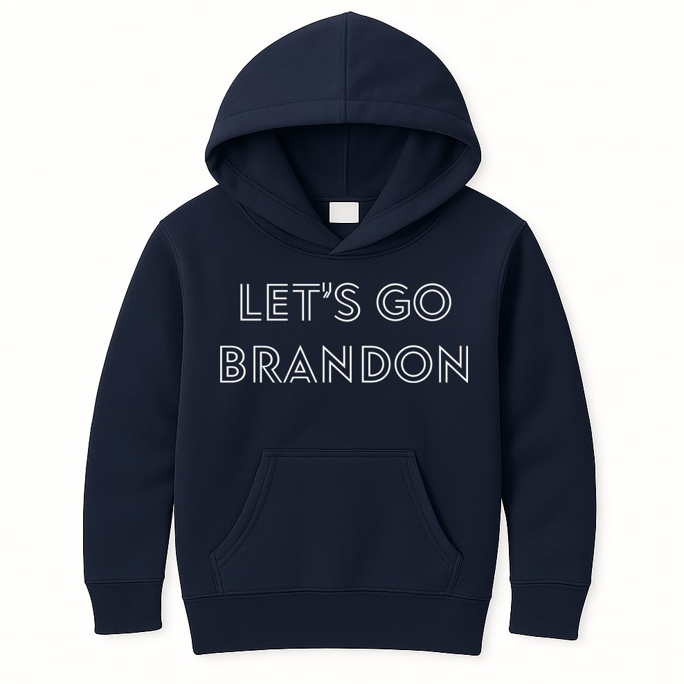 Lets Go Brandon Retro Font Kids Hoodie