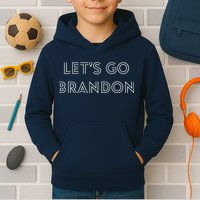 Lets Go Brandon Retro Font Kids Hoodie