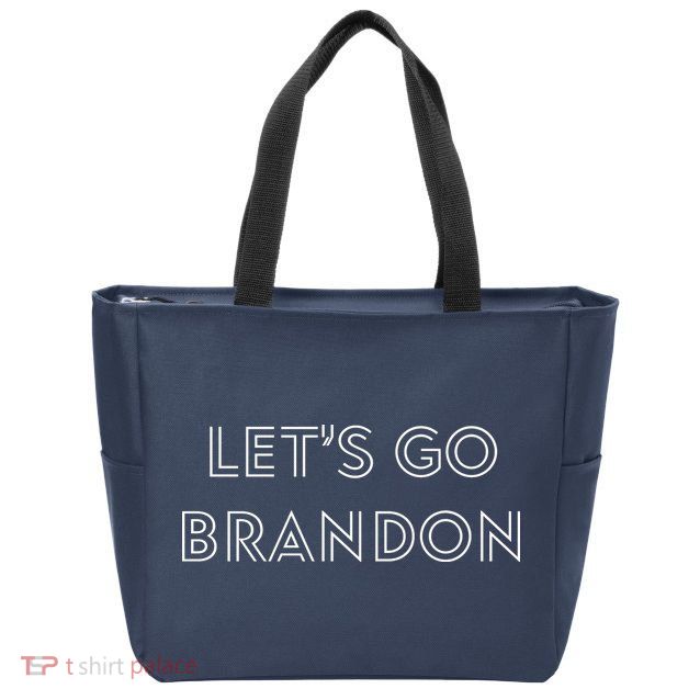 Lets Go Brandon Retro Font Zip Tote Bag