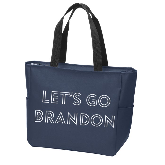 Lets Go Brandon Retro Font Zip Tote Bag