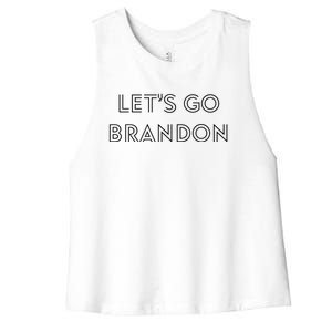 Lets Go Brandon Retro Font Women's Racerback Cropped Tank