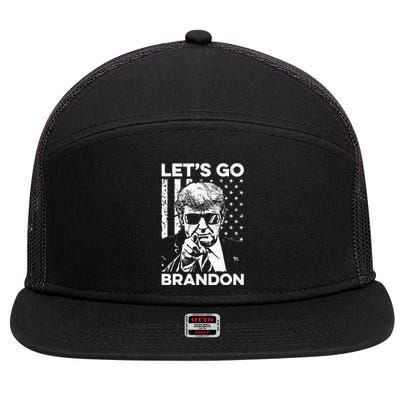 Let’s Go Brandon Conservative USA Flag Funny Donal Trump 7 Panel Mesh Trucker Snapback Hat