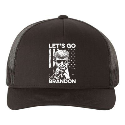 Let’s Go Brandon Conservative USA Flag Funny Donal Trump Yupoong Adult 5-Panel Trucker Hat