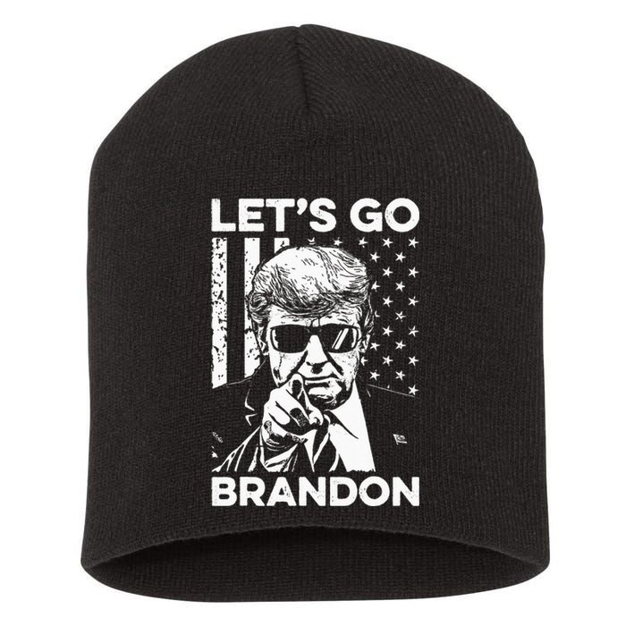 Let’s Go Brandon Conservative USA Flag Funny Donal Trump Short Acrylic Beanie