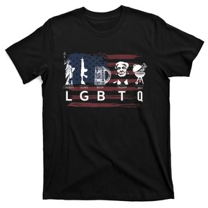 Liberty Guns Beer Trump BBQ Funny Costume LGBT T-Shirt