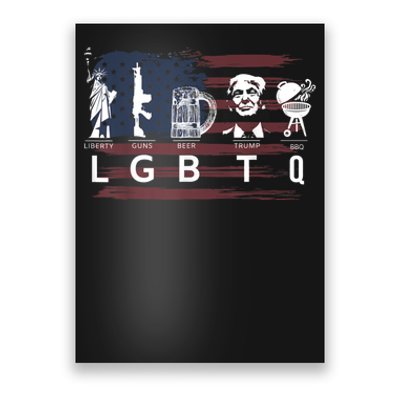 Liberty Guns Beer Trump BBQ Funny Costume LGBT Poster