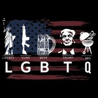 Liberty Guns Beer Trump BBQ Funny Costume LGBT Womens Tank Top