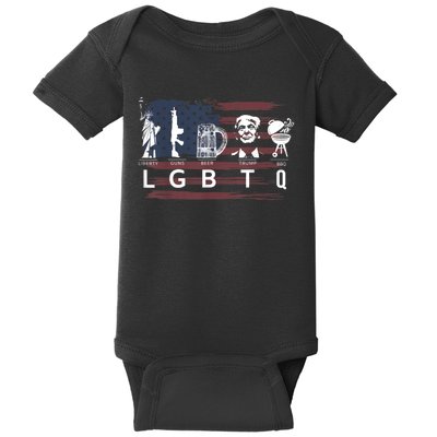 Liberty Guns Beer Trump BBQ Funny Costume LGBT Baby Bodysuit