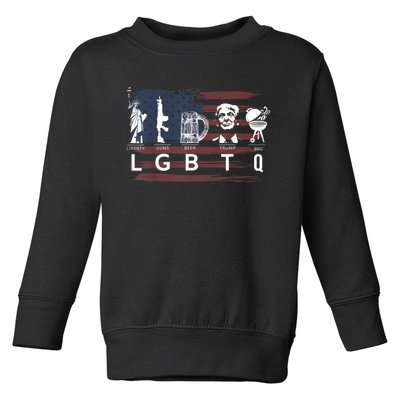 Liberty Guns Beer Trump BBQ Funny Costume LGBT Toddler Sweatshirt