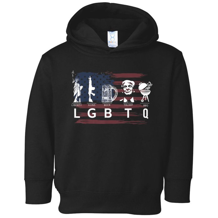 Liberty Guns Beer Trump BBQ Funny Costume LGBT Toddler Hoodie